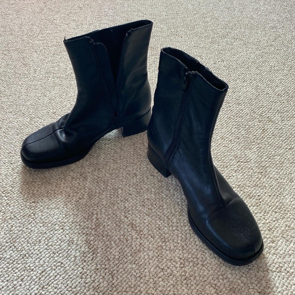 Black Leather Ankle Boots
